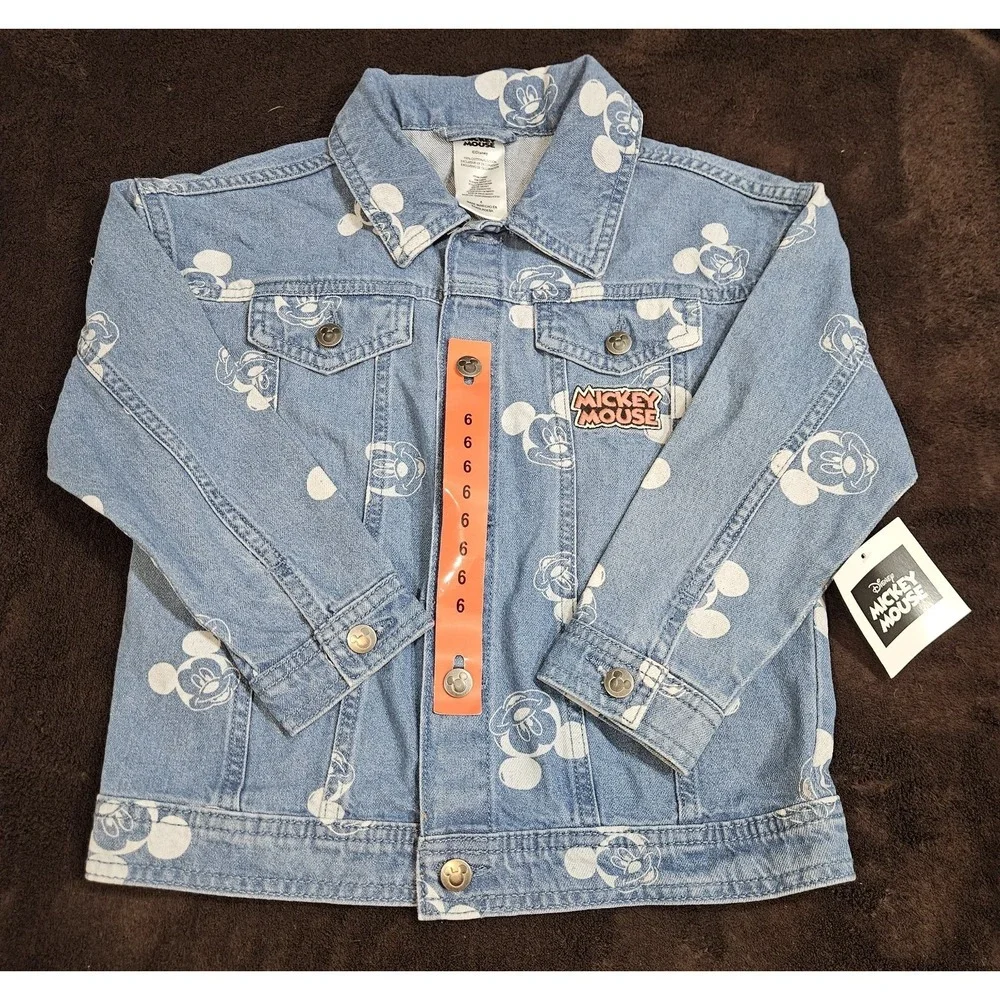 Disney Mickey Mouse Denim Jean Jacket Kids Size 6